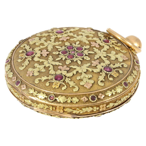 French splendid gold verge watch with jewels Circa 1800 French splendid gold verge watch with jewels Circa 1800