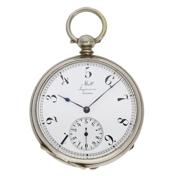 Rare Swiss nickel cylinder watch with decimal time Circa 1850
