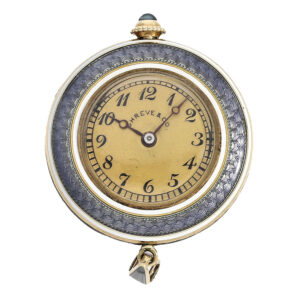 Swiss 14 carat gold enamel and platinum Art Nouveau watch Circa 1910
