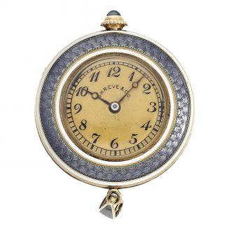 Swiss 14 carat gold enamel and platinum Art Nouveau watch Circa 1910