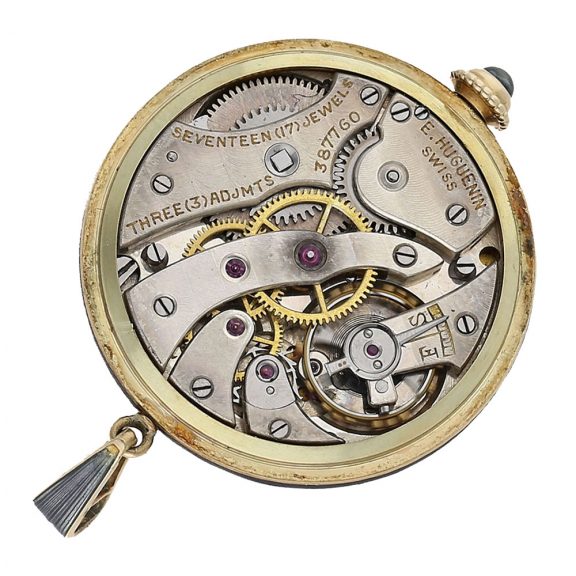 Swiss 14 carat gold enamel and platinum Art Nouveau watch Circa 1910 Swiss 14 carat gold enamel and platinum Art Nouveau watch Circa 1910