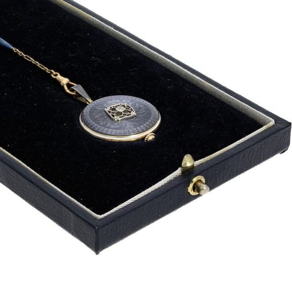 Swiss 14 carat gold enamel and platinum Art Nouveau watch Circa 1910 Swiss 14 carat gold enamel and platinum Art Nouveau watch Circa 1910