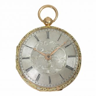 18 Carat multi colour gold exceptionally large verge watch Circa 1820