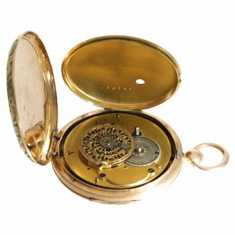 18 Carat multi colour gold exceptionally large verge watch Circa 1820