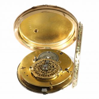 18 Carat multi colour gold exceptionally large verge watch Circa 1820
