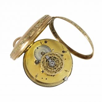 18 Carat multi colour gold exceptionally large verge watch Circa 1820