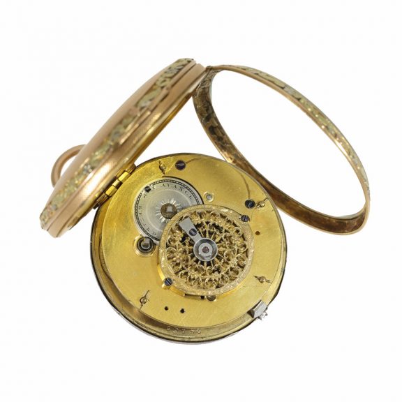 18 Carat multi colour gold exceptionally large verge watch Circa 1820 18 Carat multi colour gold exceptionally large verge watch Circa 1820