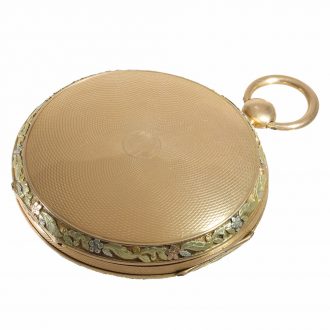 18 Carat multi colour gold exceptionally large verge watch Circa 1820