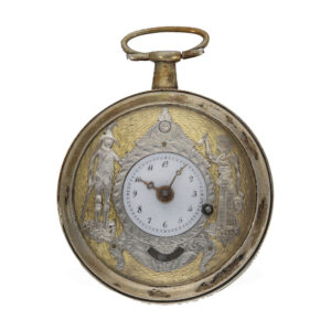 French silver verge watch with mock pendulum Circa 1800