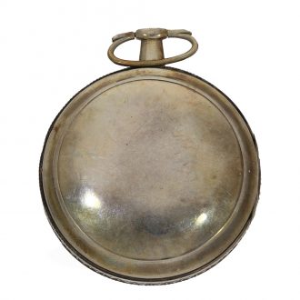 French silver verge watch with mock pendulum Circa 1800