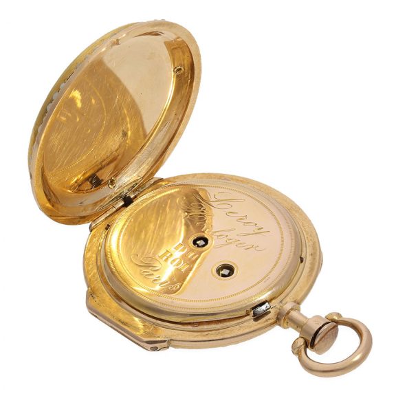 French 18 carat gold and enamel ‘Louis XV’ verge watch Circa 1875 French 18 carat gold and enamel ‘Louis XV’ verge watch Circa 1875