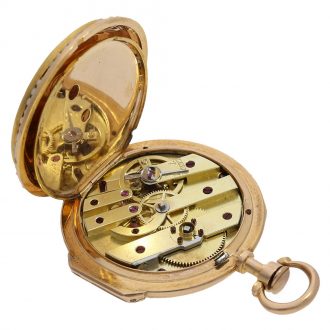 French 18 carat gold and enamel ‘Louis XV’ verge watch Circa 1875