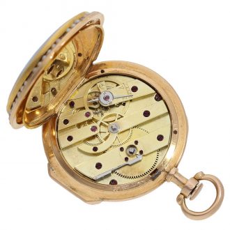 French 18 carat gold and enamel ‘Louis XV’ verge watch Circa 1875