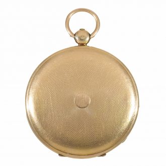 French 18 carat gold very thin lépine watch with silver dial Circa 1830