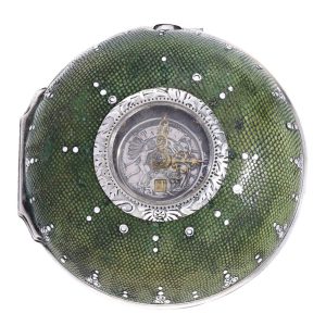 A heavy silver English watch covered with shagreen Circa 1766