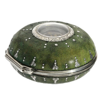 A heavy silver English watch covered with shagreen Circa 1766