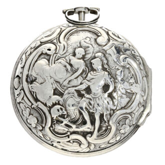 A heavy silver English watch covered with shagreen Circa 1766