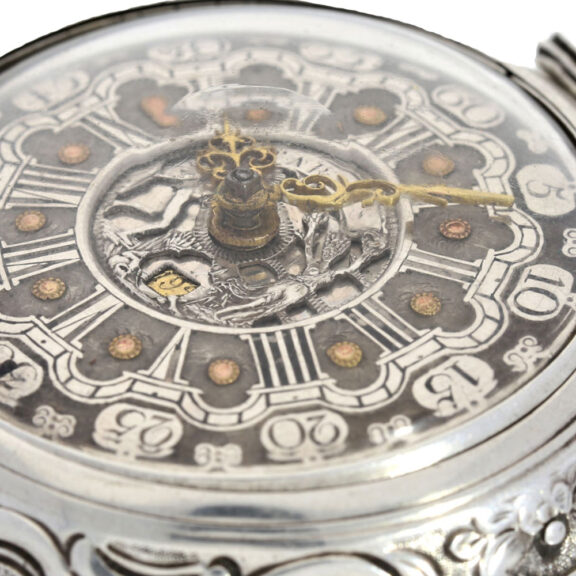A heavy silver English watch covered with shagreen Circa 1766 A heavy silver English watch covered with shagreen Circa 1766