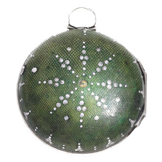 A heavy silver English watch covered with shagreen Circa 1766