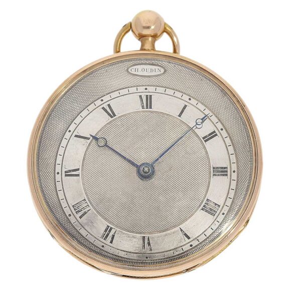 French gold repeater watch with decentralized dial Circa 1820