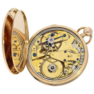 French gold repeater watch with decentralized dial Circa 1820