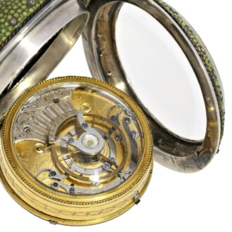 English rare high class silver case, shagreen covered Circa 1770