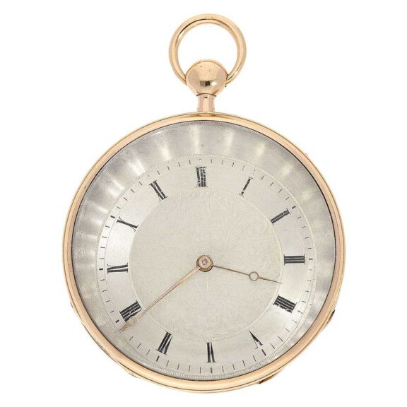 French gold repeater watch with decentralized dial Circa 1800