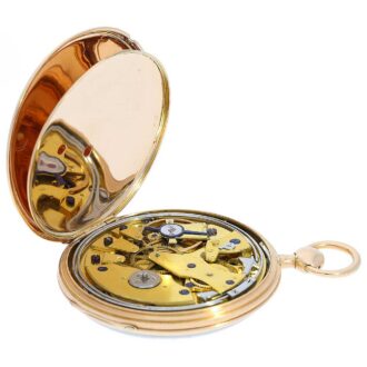 French gold repeater watch with decentralized dial Circa 1800