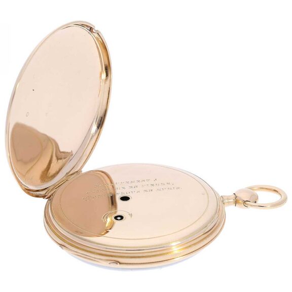 French gold repeater watch with decentralized dial Circa 1800 French gold repeater watch with decentralized dial Circa 1800