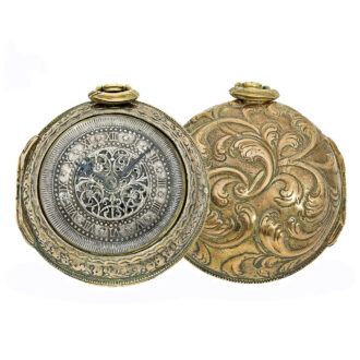 English pair cased verge watch with mock pendulum Circa 1750