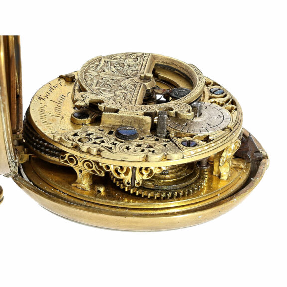 English pair cased verge watch with mock pendulum Circa 1750 English pair cased verge watch with mock pendulum Circa 1750