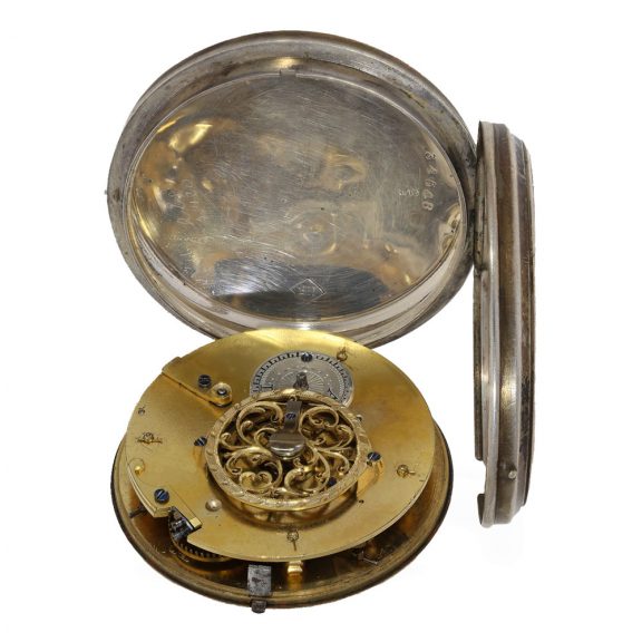 Swiss silver verge watch with a very rare enamel painting Circa 1800 Swiss silver verge watch with a very rare enamel painting Circa 1800
