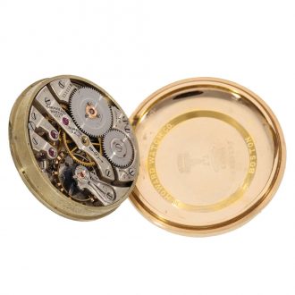American 14 carat gold railway watch with chain Circa 1912
