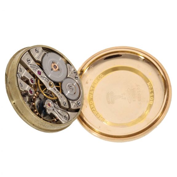 American 14 carat gold railway watch with chain Circa 1912 American 14 carat gold railway watch with chain Circa 1912