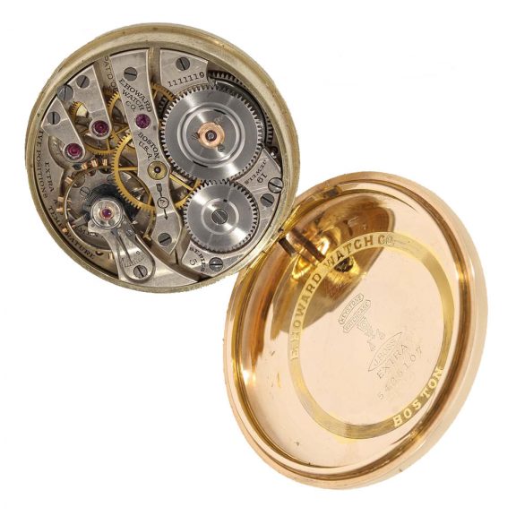 American 14 carat gold railway watch with chain Circa 1912 American 14 carat gold railway watch with chain Circa 1912