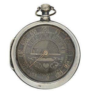 English silver verge watch with day & night indication Circa 1825