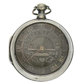 English silver verge watch with day & night indication Circa 1825