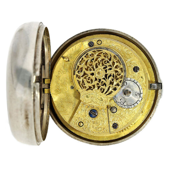 English silver verge watch with day & night indication Circa 1825 English silver verge watch with day & night indication Circa 1825
