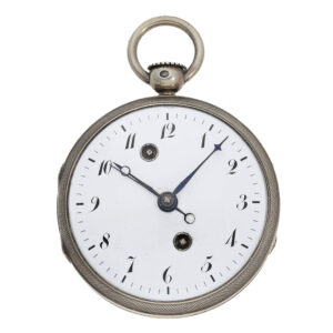 Very well preserved French large verge clock with alarm clock Circa 1820