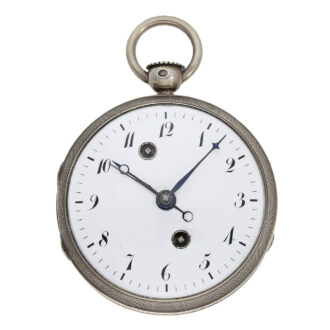 Very well preserved French large verge clock with alarm clock Circa 1820