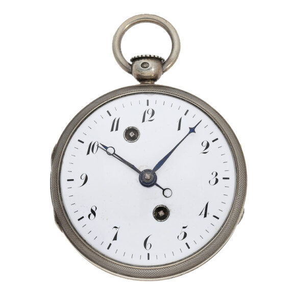 Very well preserved French large verge clock with alarm clock Circa 1820