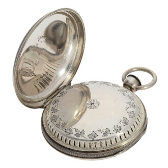 Dust cover with sound openings and floral engraving