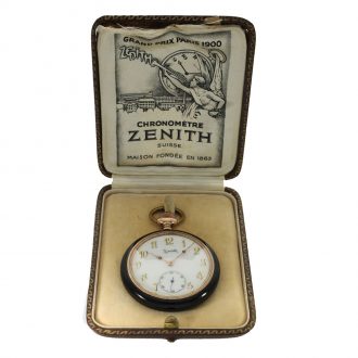 Swiss 18 carat gold and agate ‘Chronomètre’ pocket watch Circa. 1910