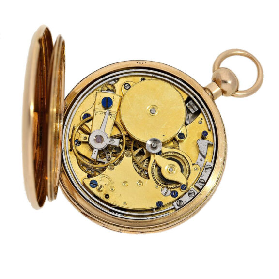 French gold repeater with a decentralized dial Circa 1820 French gold repeater with a decentralized dial Circa 1820