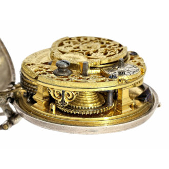 English silver pair cased verge pocket watch Circa 1739