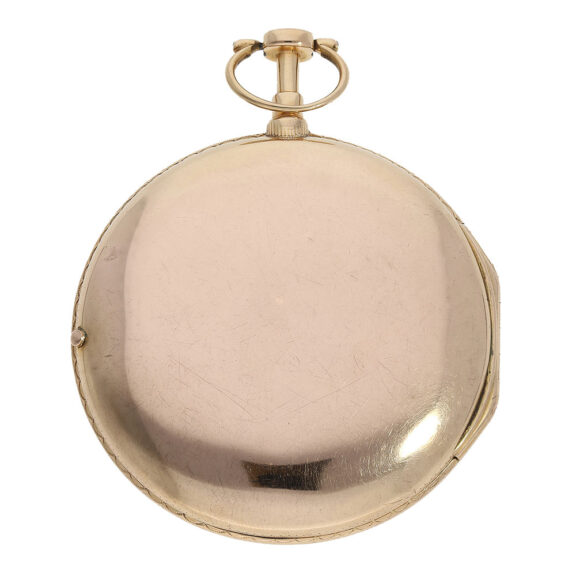 Very large red gold Swedish verge watch with open faced plain case Very large red gold Swedish verge watch with open faced plain case