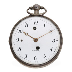 French silver complicated watch with repetition and self strike Circa 1790