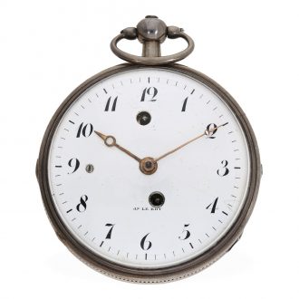 French silver complicated watch with repetition and self strike Circa 1790