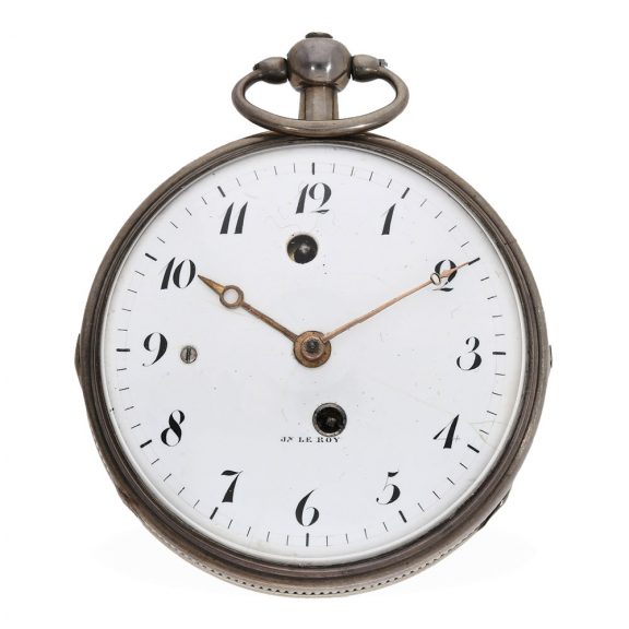French silver complicated watch with repetition and self strike Circa 1790