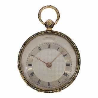 French 18 carat gold and enamel lépine watch Circa 1820